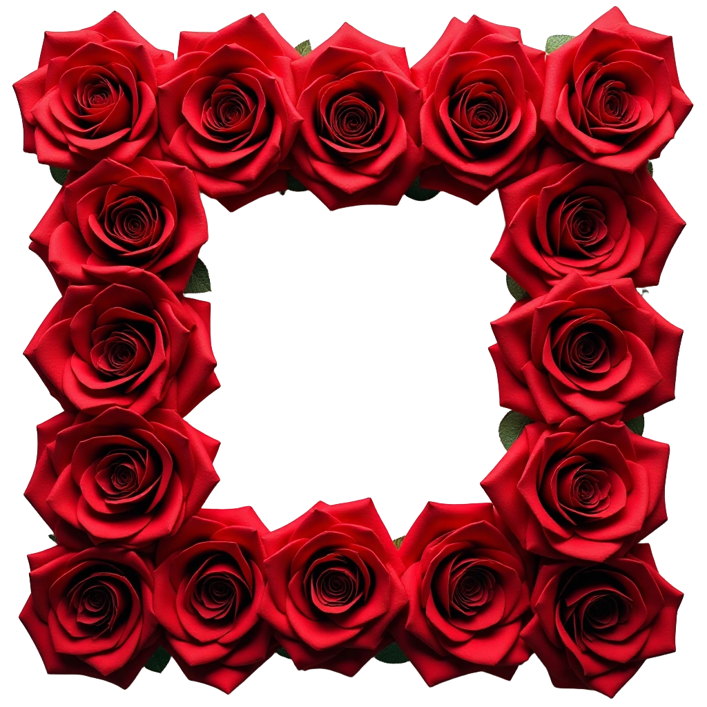 Elegant Red Rose Frame